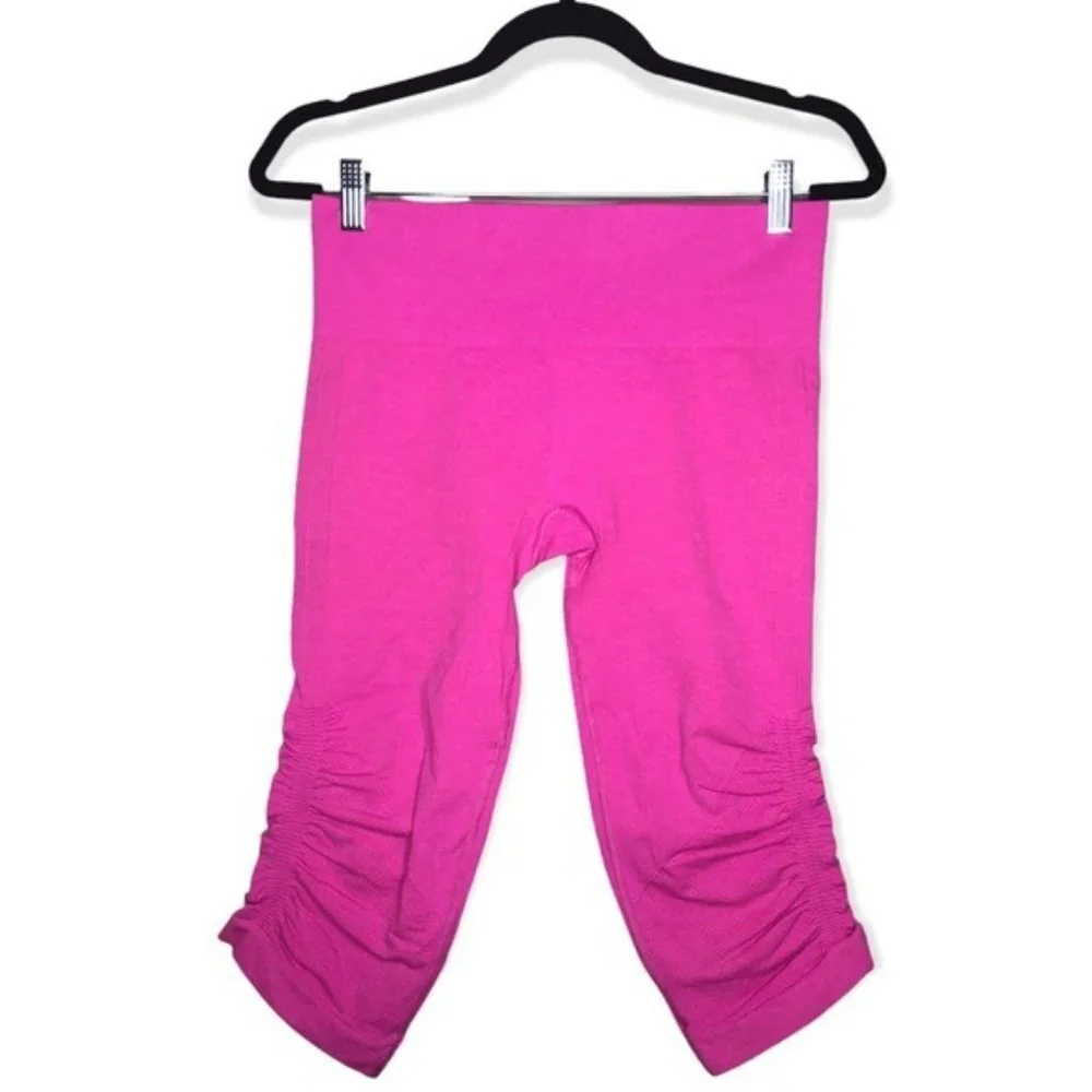 Lululemon In The Flow Crop Seamless Pink Magenta Leggings 8